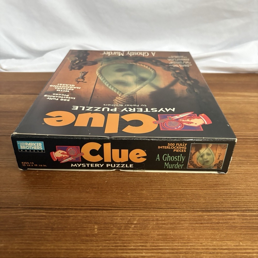 1996 Clue Mystery Puzzle A Ghostly Murder 500 Pc Complete w/ Book & Magnifier - Picture 8 of 8